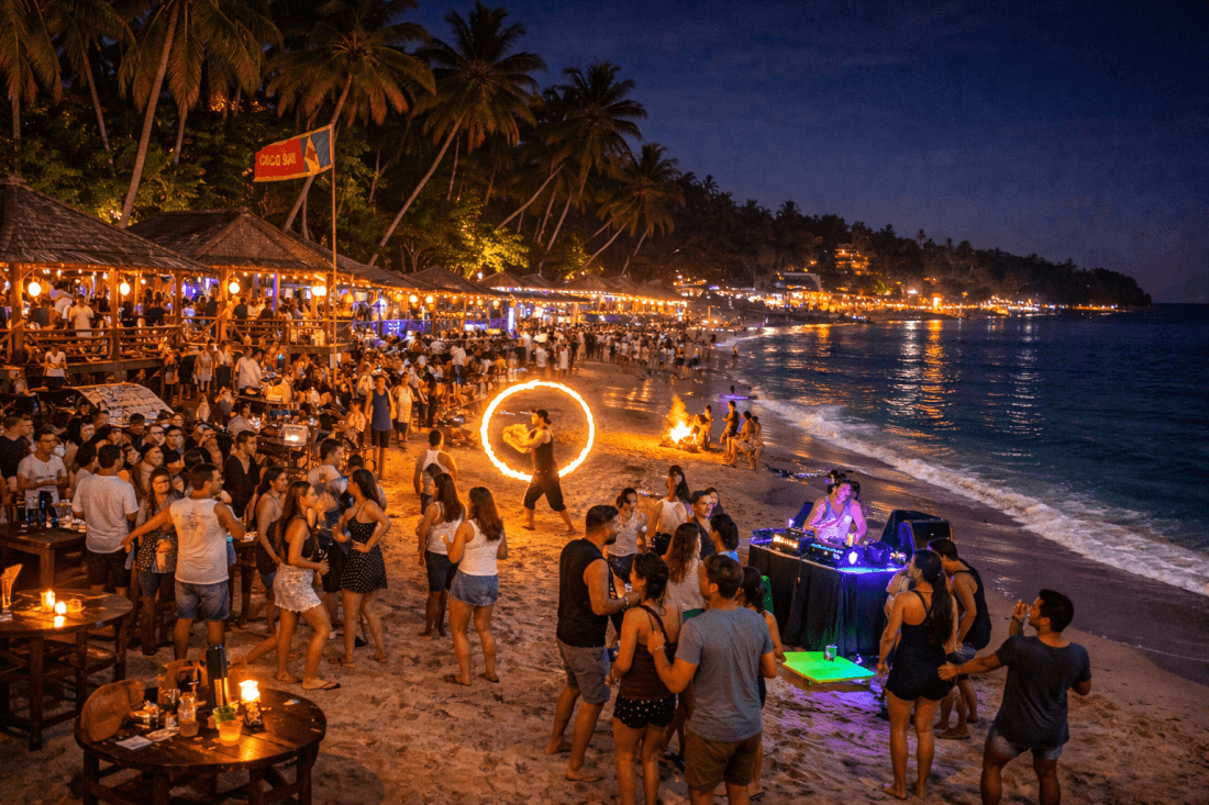 Beach party celebration during New Year in Sri Lanka