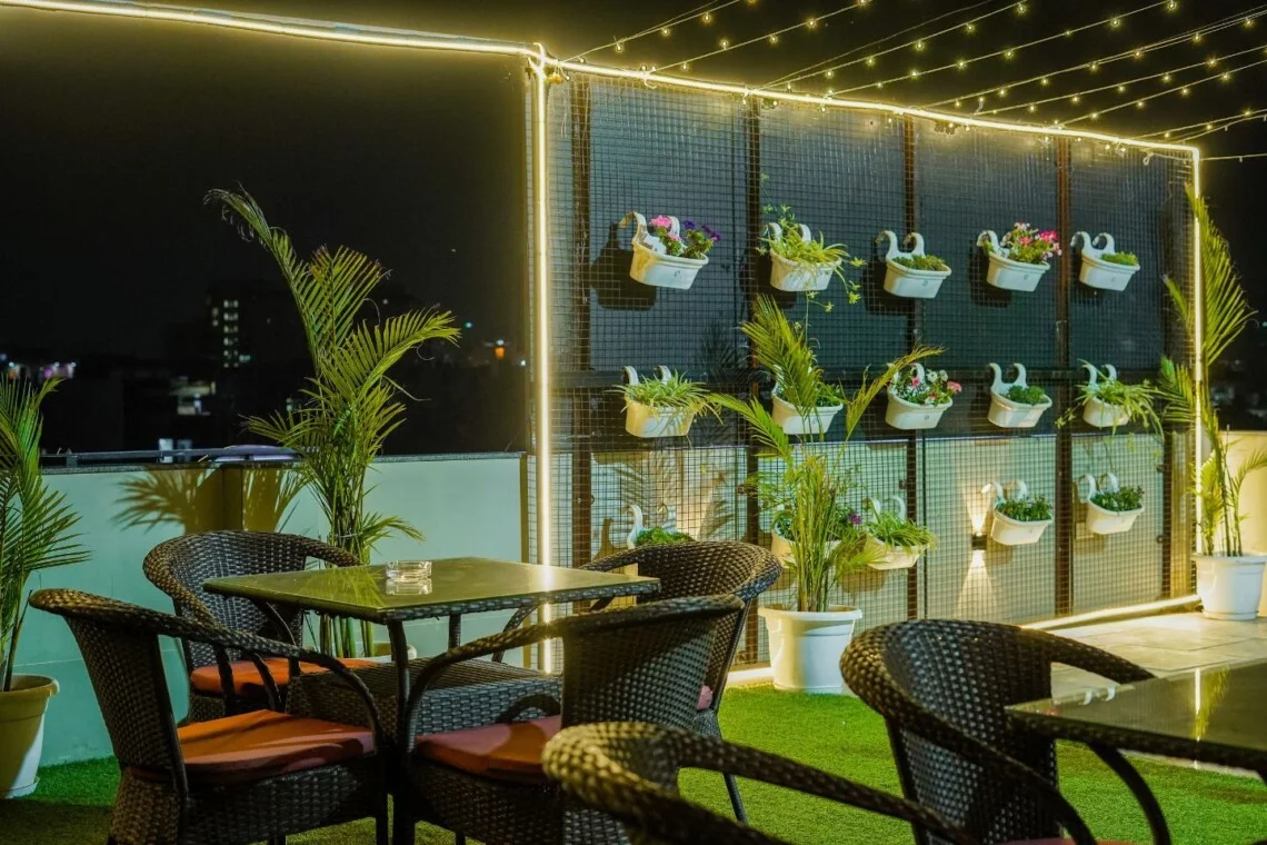 Rooftop romantic date setup in Gurgaon