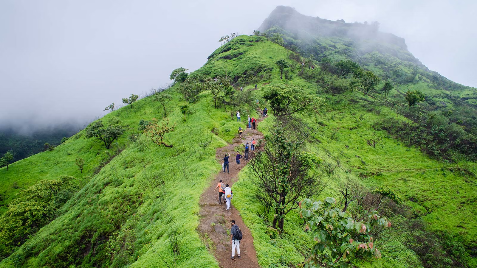 Remote monsoon trail in an offbeat mountain region in India