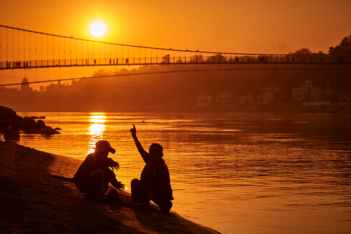 Beautiful sunset over Rishikesh