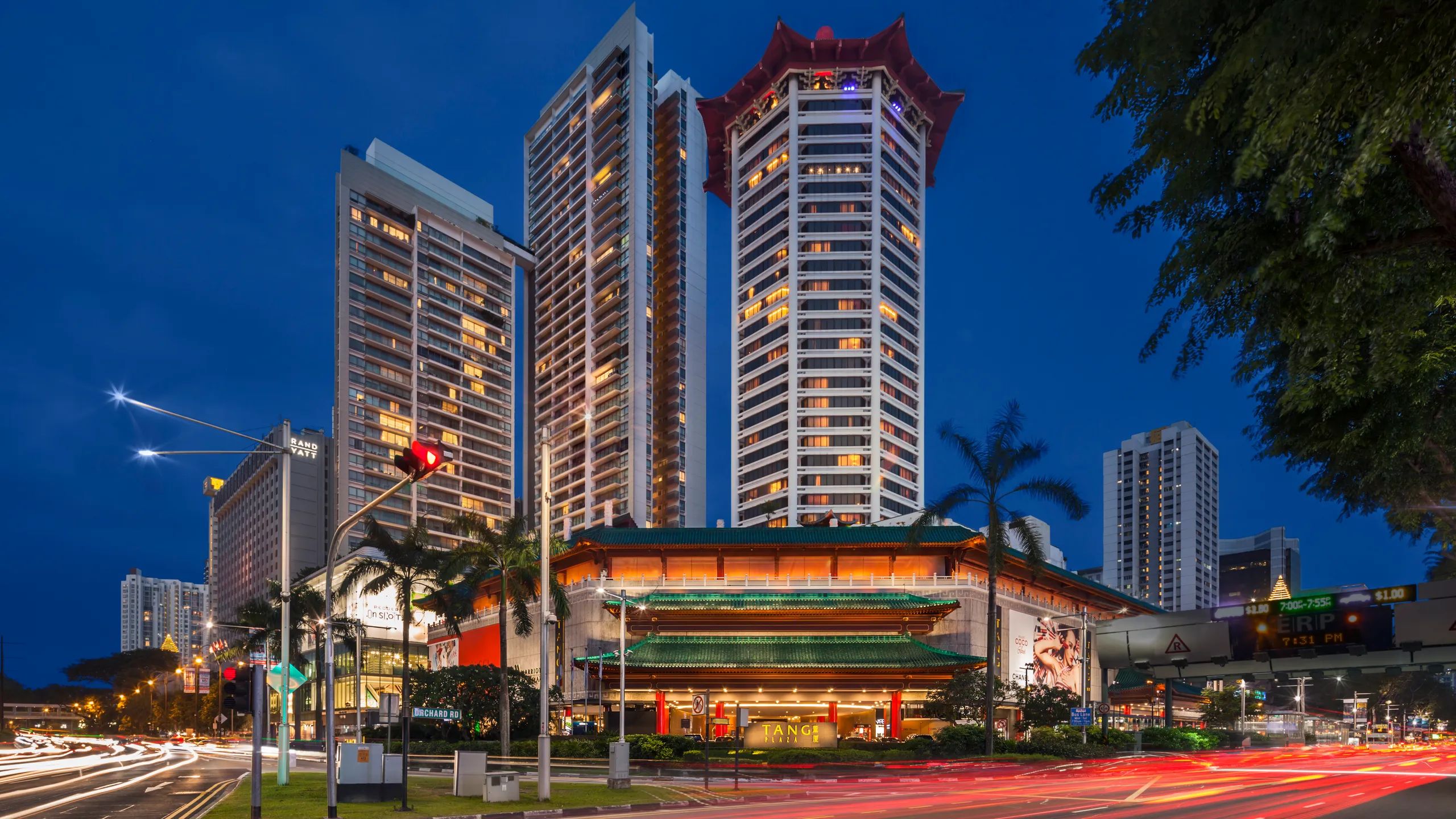 Orchard Road Singapore shopping boulevard and mall skyline