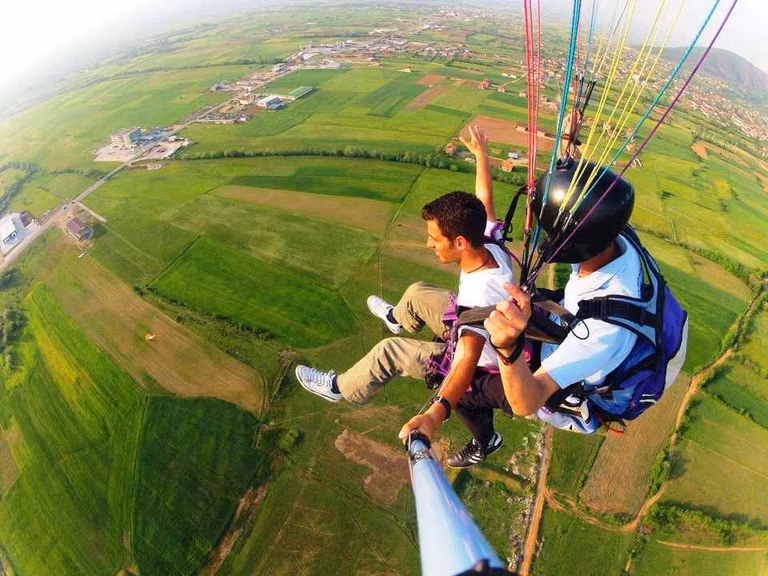 Paragliding safety briefing and gear check in Kerala