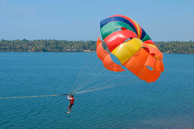 Parasailing in Kerala beach