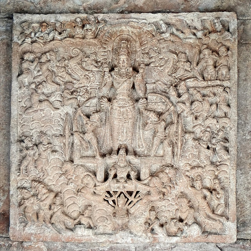 Stone carvings and temple details at Pattadakal