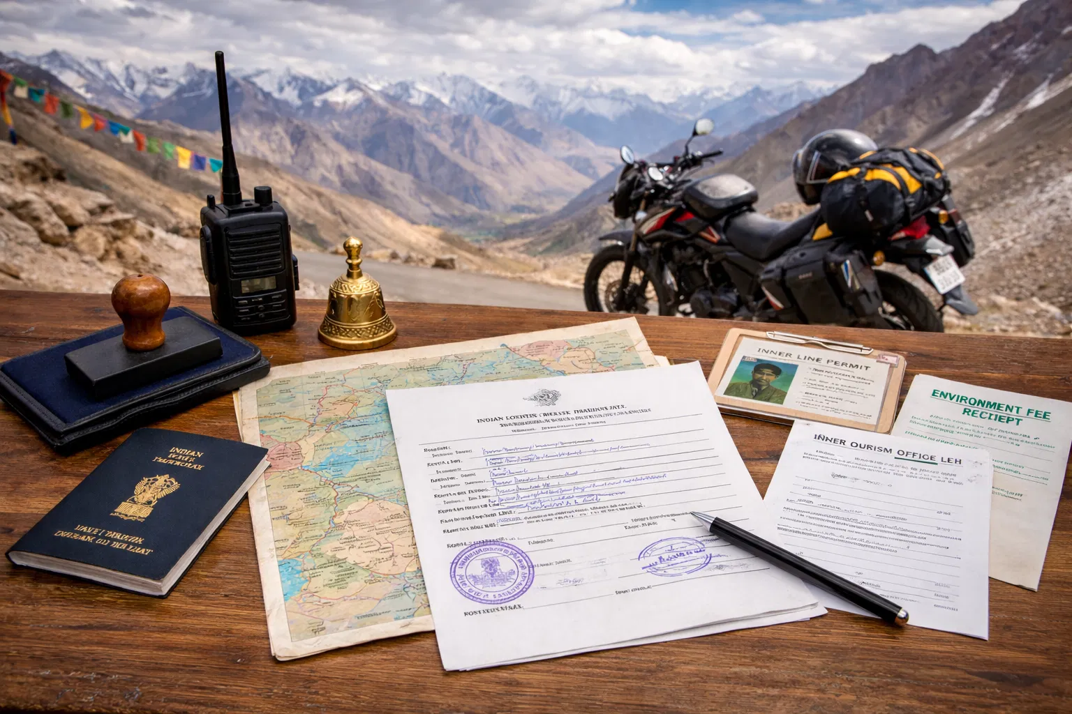 Document checkpost stop on Ladakh high-altitude route