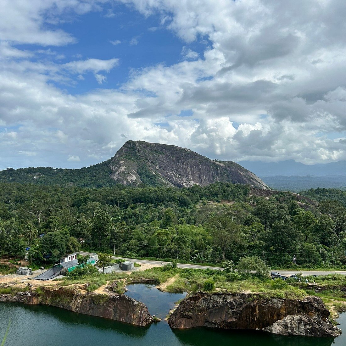 Valley landscape view near Phantom Rock Wayanad