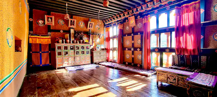 Traditional Bhutanese homestay in Phobjikha Valley