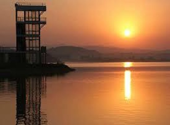Sunset reflections at Sukhna Lake Chandigarh
