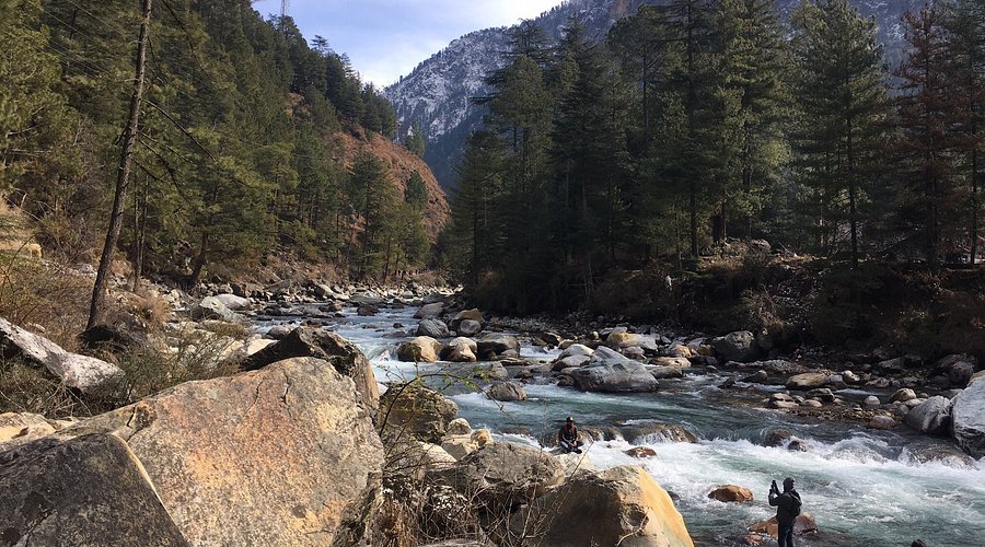 Morning view of Parvati River in Kasol