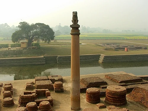 Sarnath site context linked to Ashokan pillar history