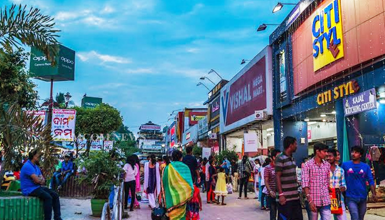 Traditional market shopping street in Bhubaneswar
