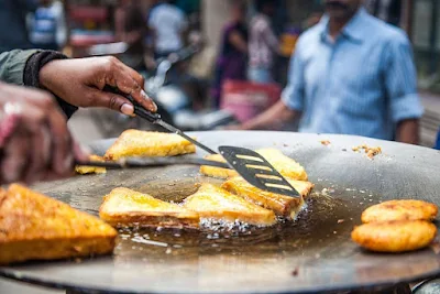 Street food stalls and tea snack culture in Dibrugarh