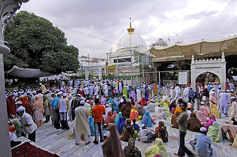 Courtyard area and devotional movement at Ajmer Sharif Dargah