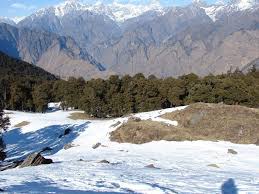 Meadow trail and mountain views at Gurso Bugyal near Auli