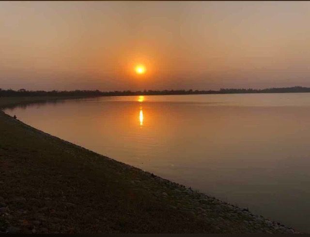 Sunset view and promenade activity at Sukhna Lake Chandigarh