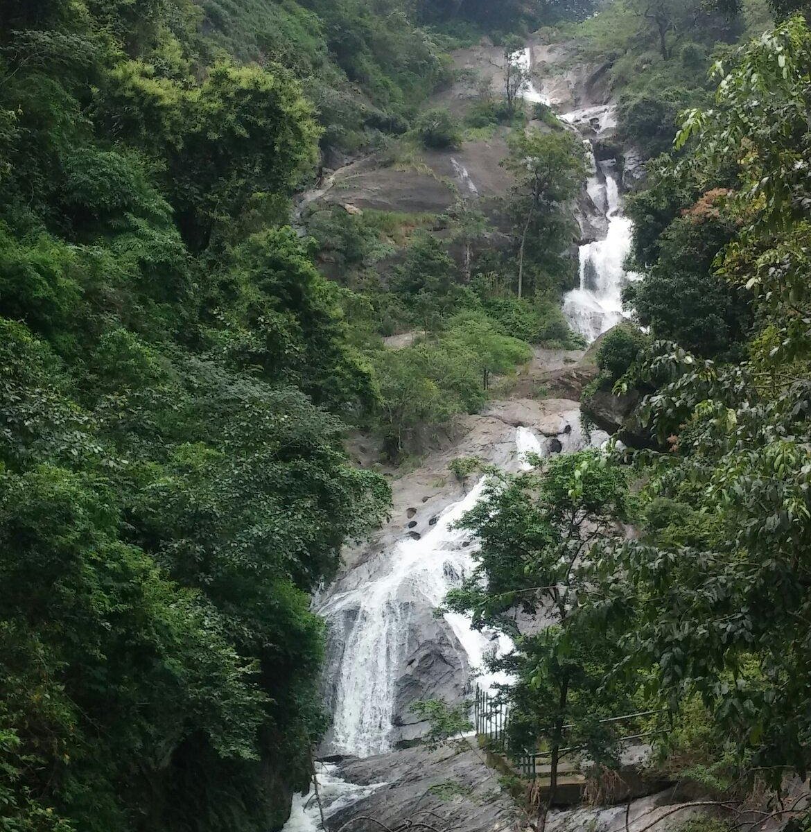 Siruvani Waterfalls near Coimbatore surrounded by forest