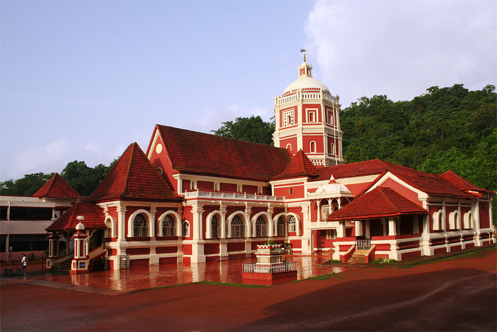 Shree Shantadurga Temple architecture with traditional elements