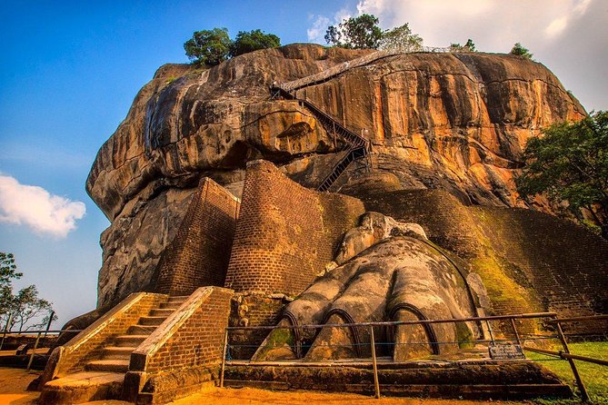 Sigiriya Rock Fortress showing massive rock formation and climb path