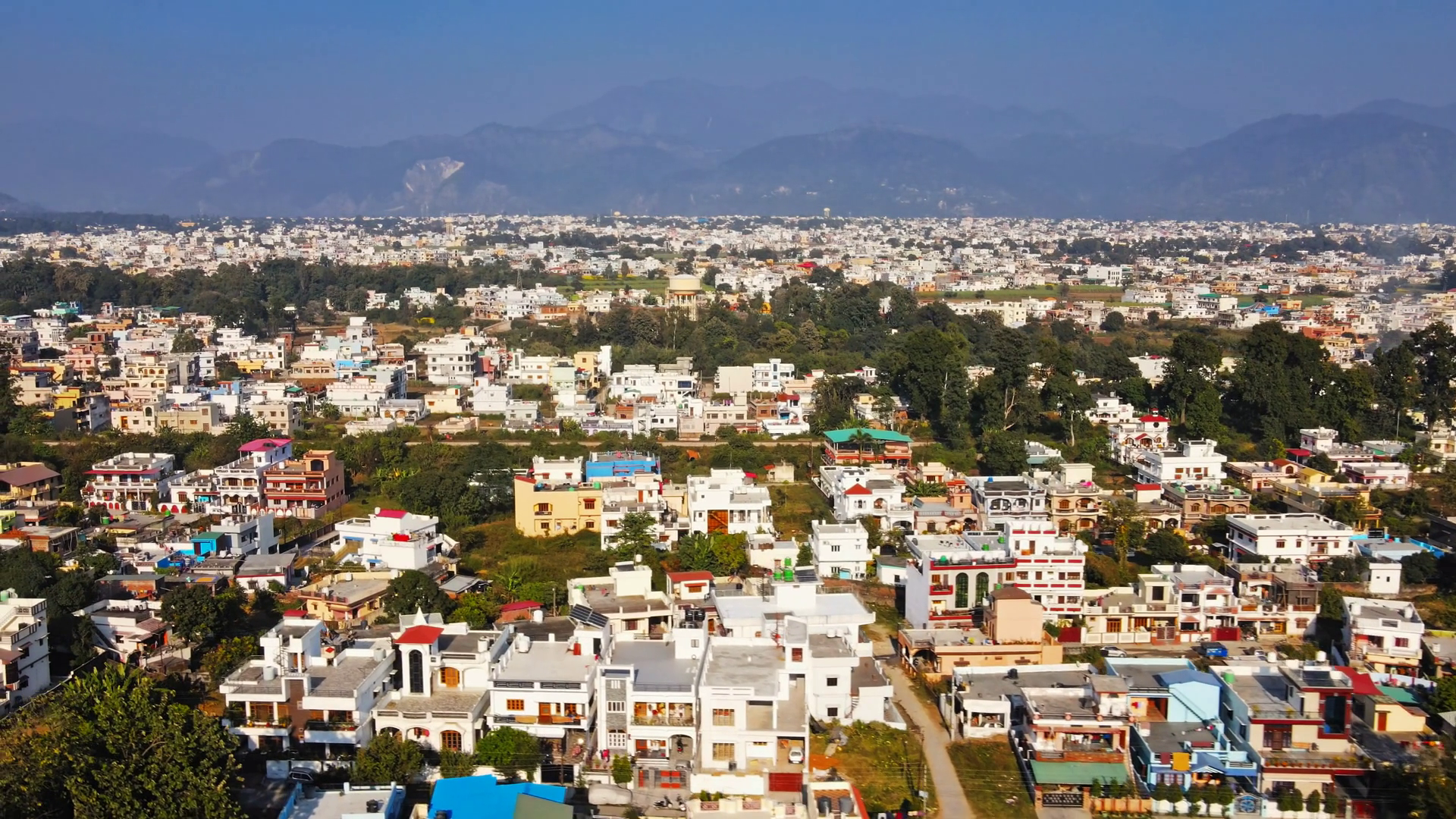 Panoramic view of Dehradun city in Doon Valley