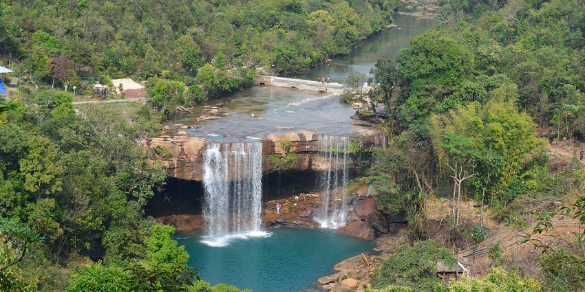 Forest trail and hills in Nokrek region Meghalaya