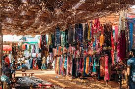 Anjuna market and street vibe during Goa monsoon in July