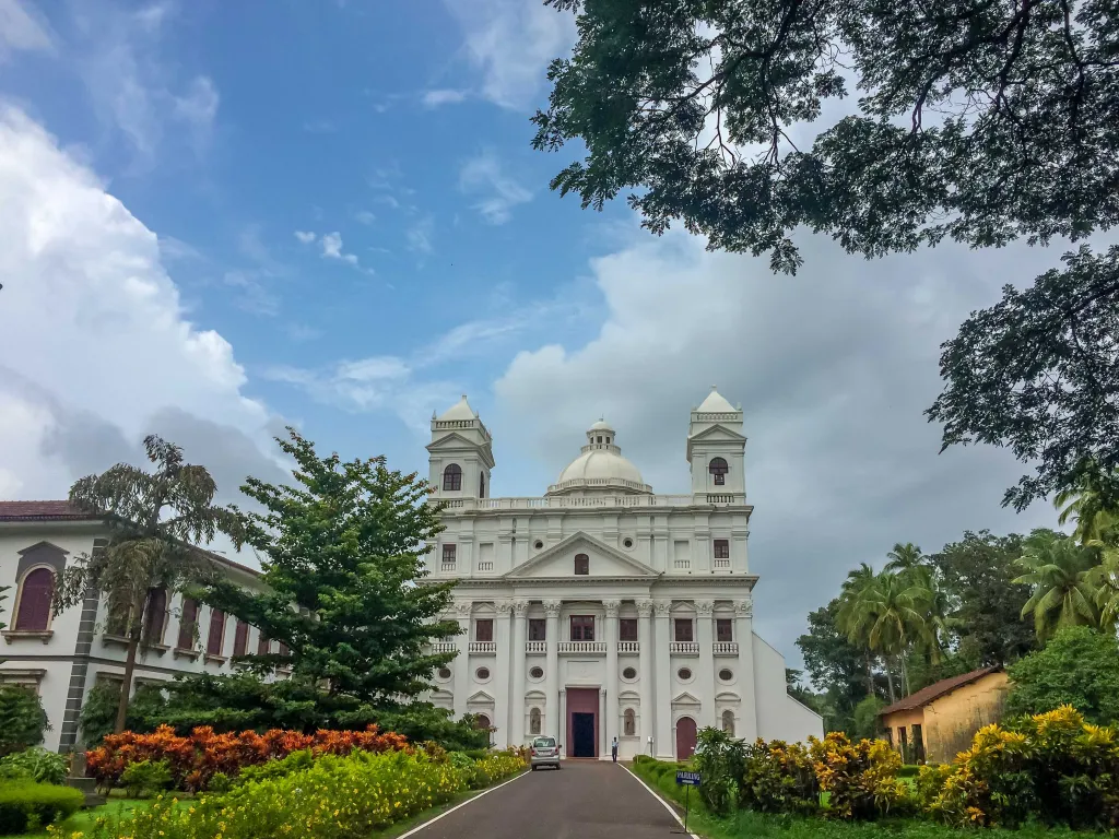 Old Goa churches during July monsoon weather