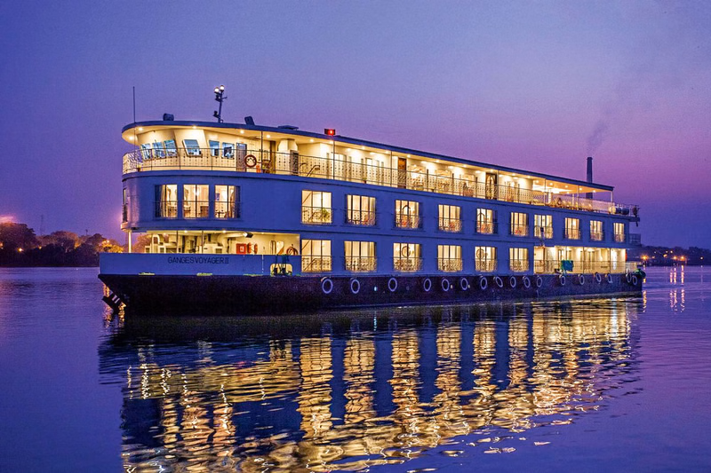 Evening Brahmaputra river cruise view in Guwahati