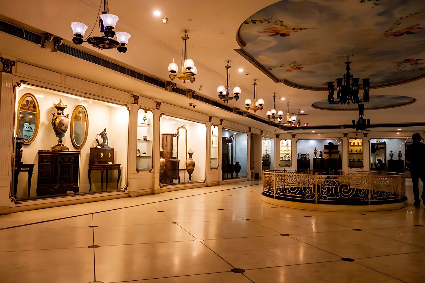 Interior hall and exhibits at Salar Jung Museum Hyderabad
