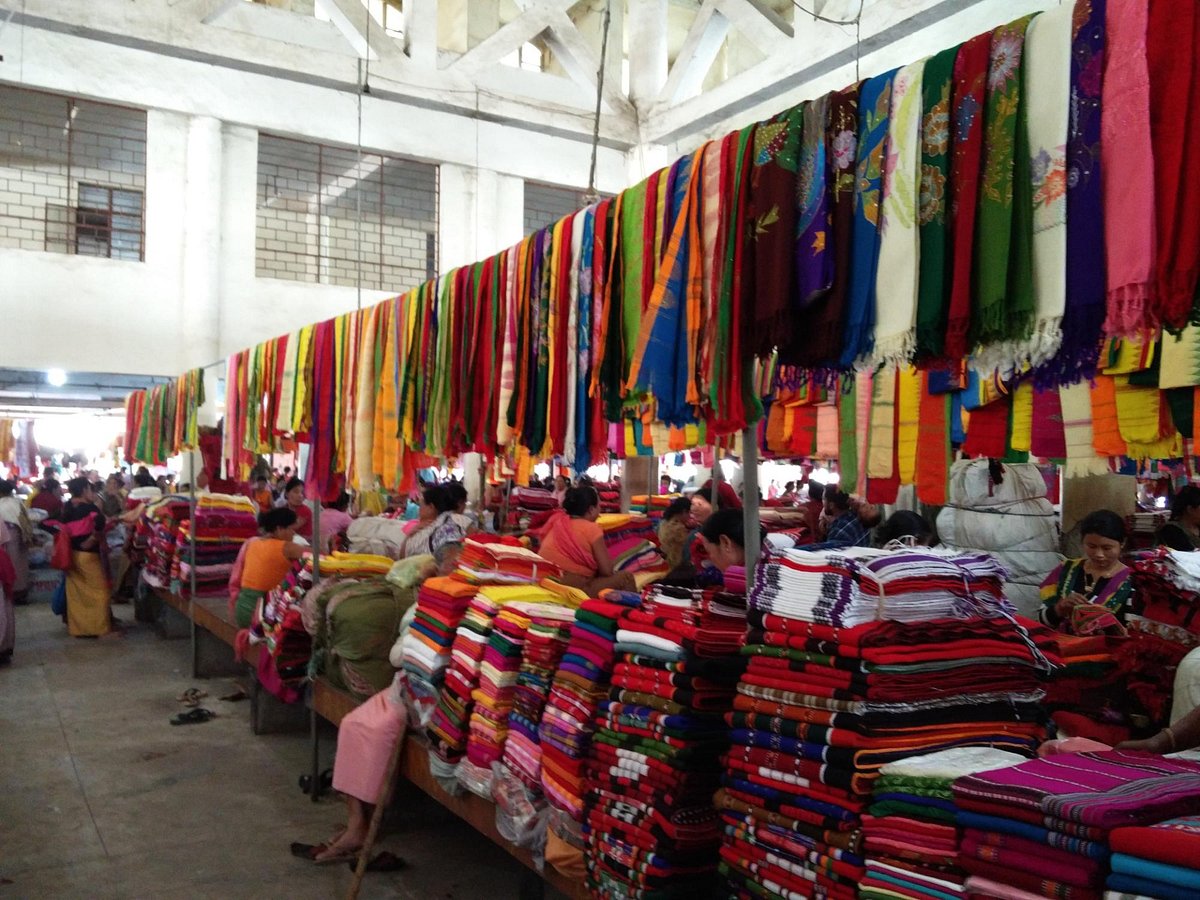 Ima Keithel women-run market in Imphal with local handicrafts