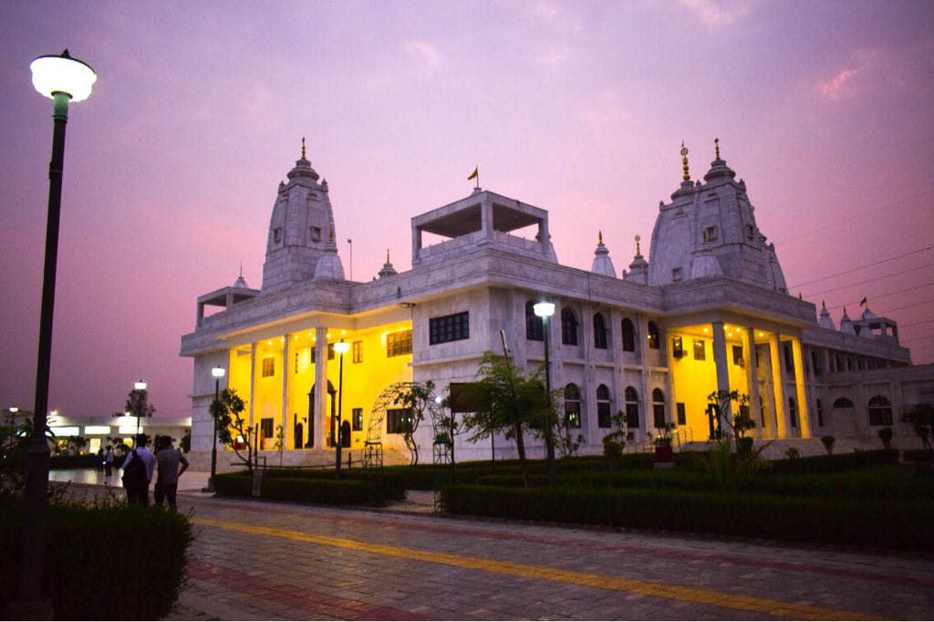 Evening temple lighting view in Kanpur