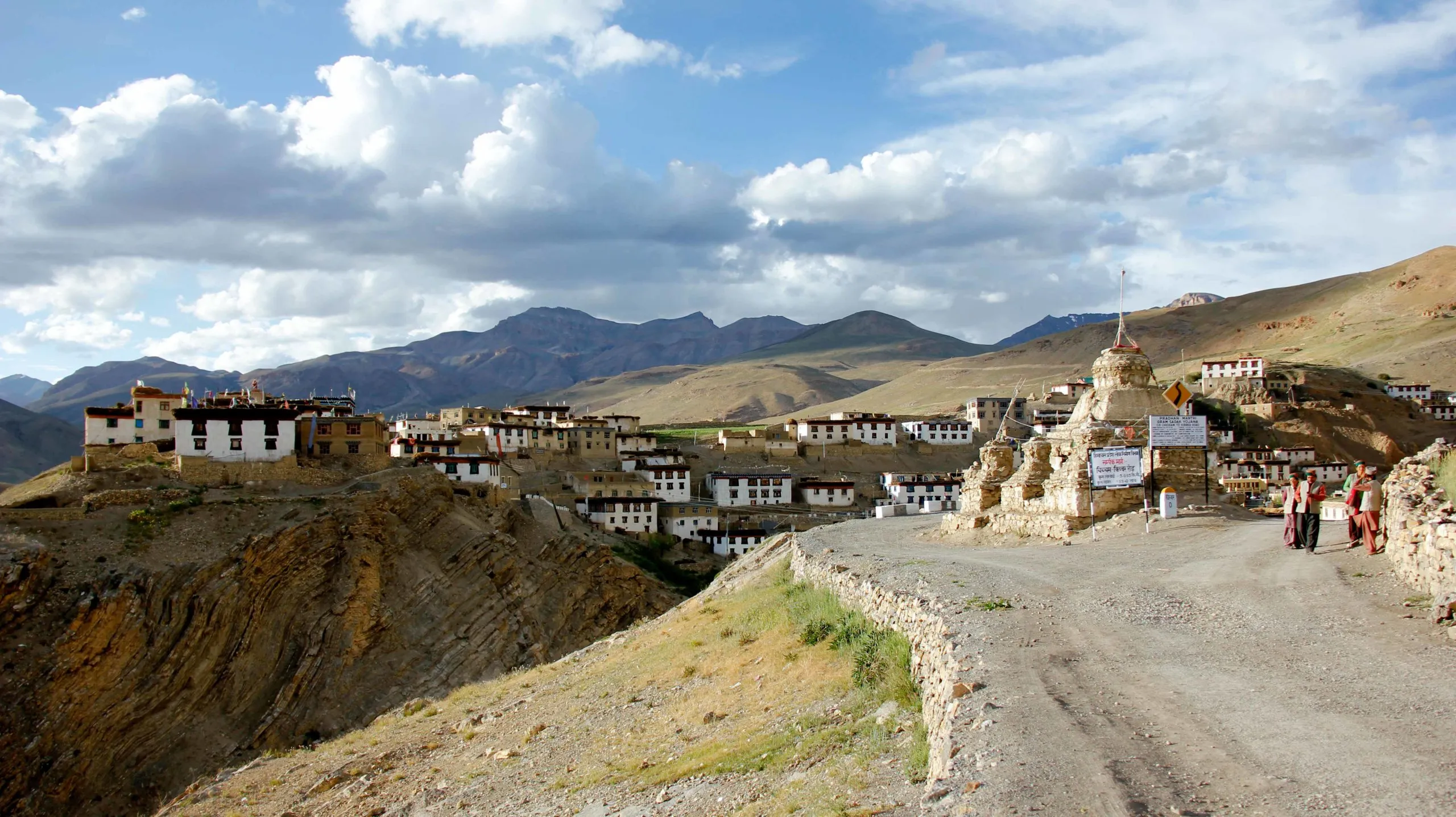 Monastery route near Kibber in Spiti Valley