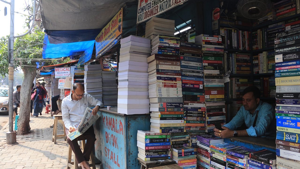 College Street book market and cultural street scene in Kolkata