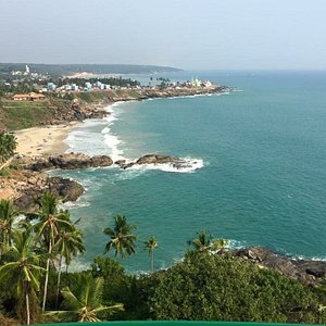 Samudra Beach quieter coastline section in Kovalam Kerala