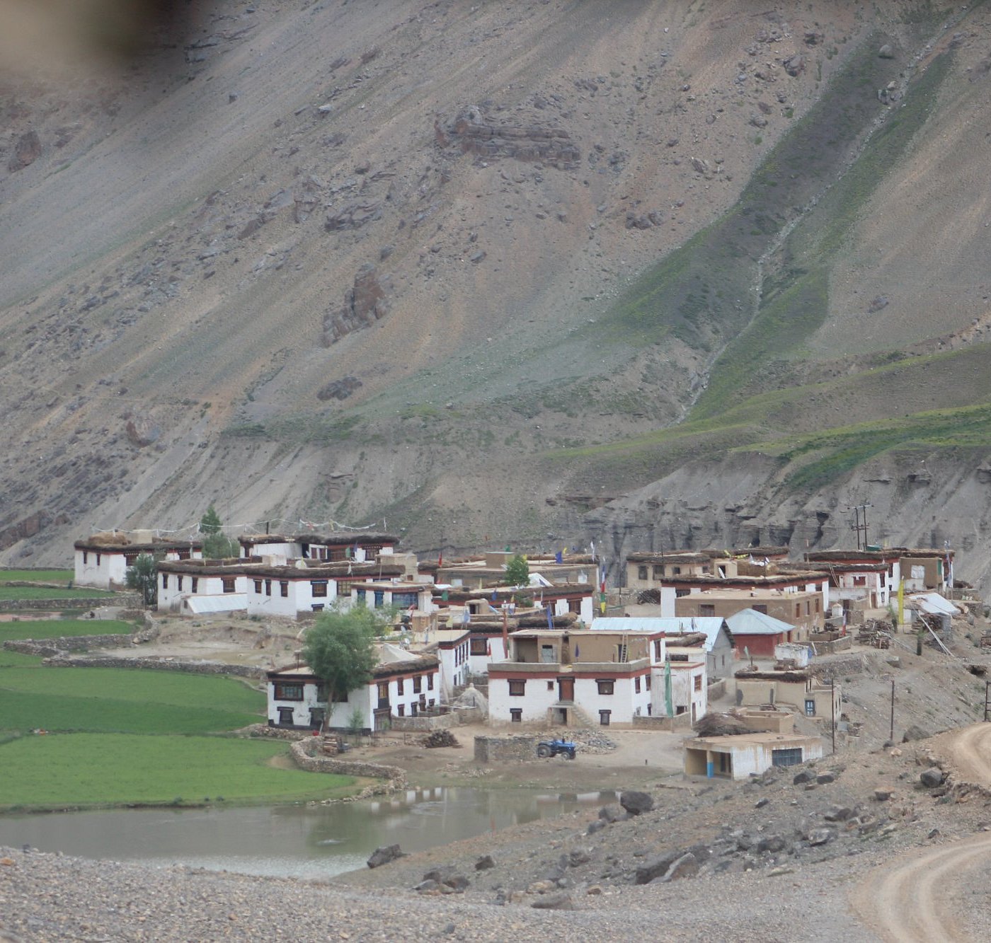 Losar village in Spiti Valley with mountain backdrop
