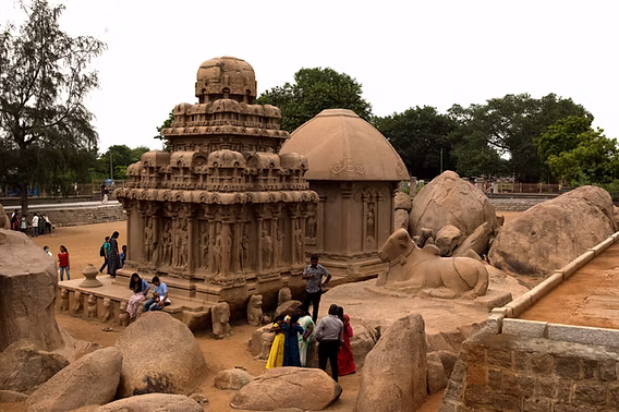 Mahabalipuram heritage coastline with rock-cut monuments and temple sites