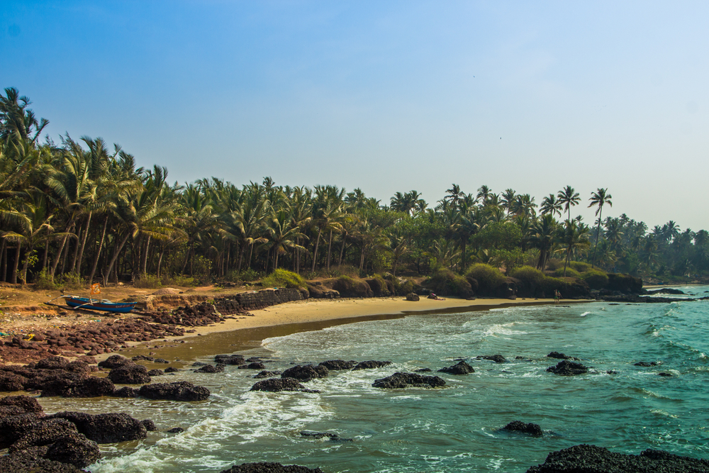 Konkan coastline road and sea view in Maharashtra