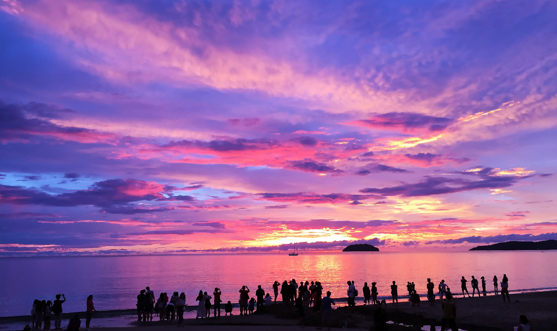 Kota Kinabalu coastline and sunset in Sabah Malaysia