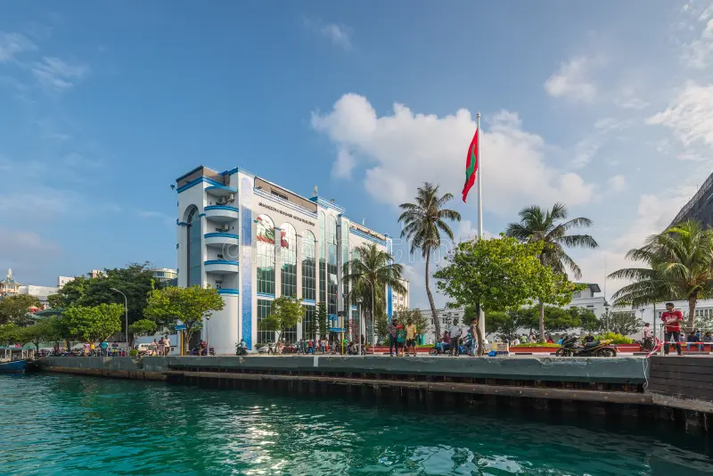 Male city waterfront skyline in Maldives capital