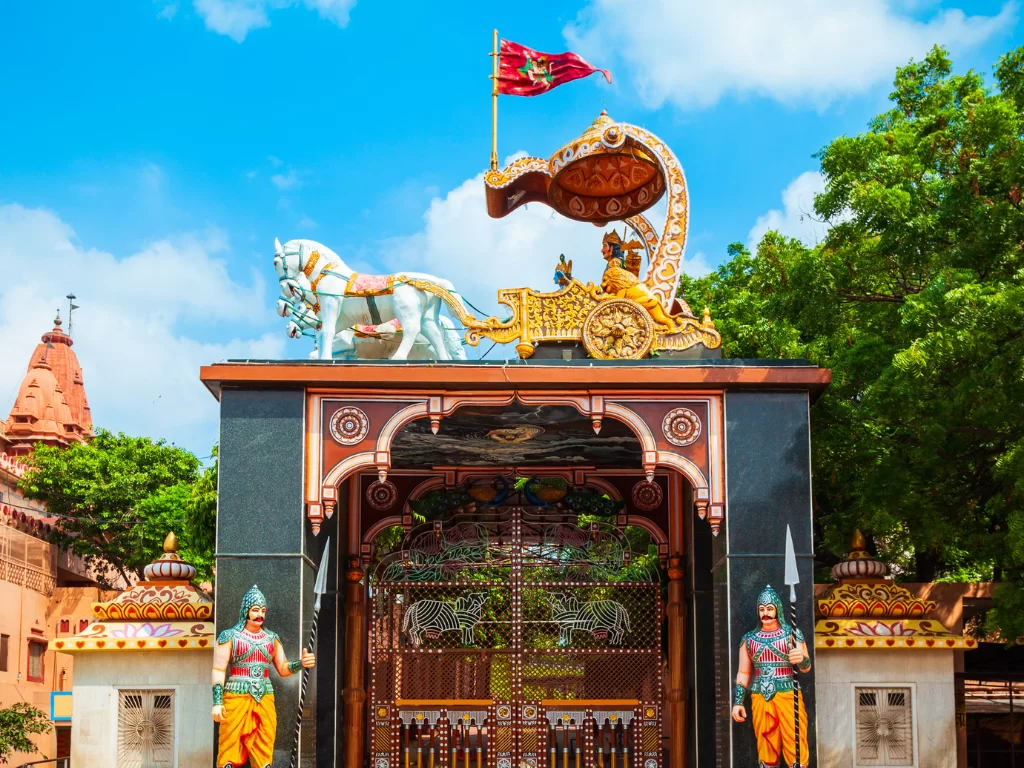 Entry area near Krishna Janmasthan temple complex in Mathura