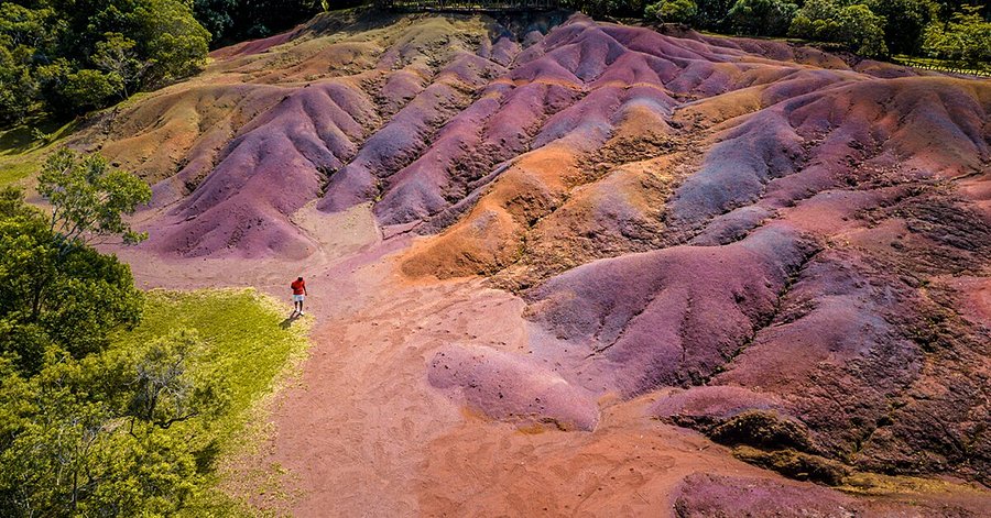 Seven Colored Earth dunes in Chamarel Mauritius