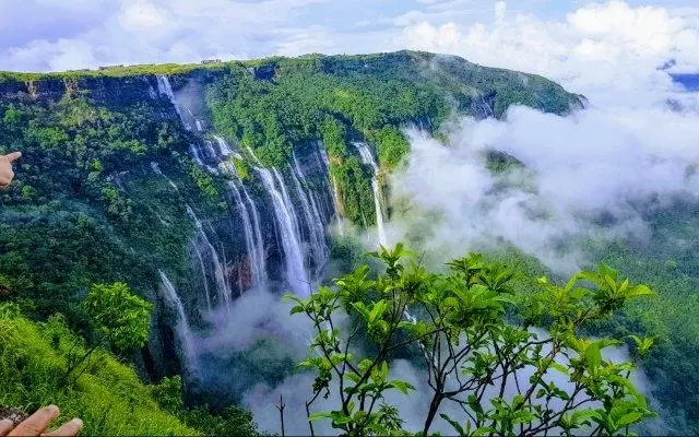 Cloudy valley panorama from Sohra Cherrapunji in Meghalaya