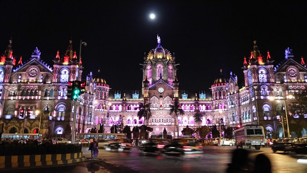 Mumbai skyline at night with modern urban lights