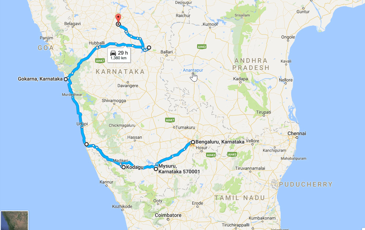 Weekend road trip from Bangalore through scenic highway