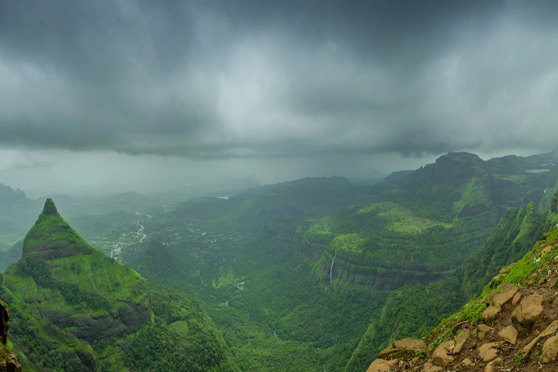 Monsoon valley landscape near Lonavala on a Pune weekend trip