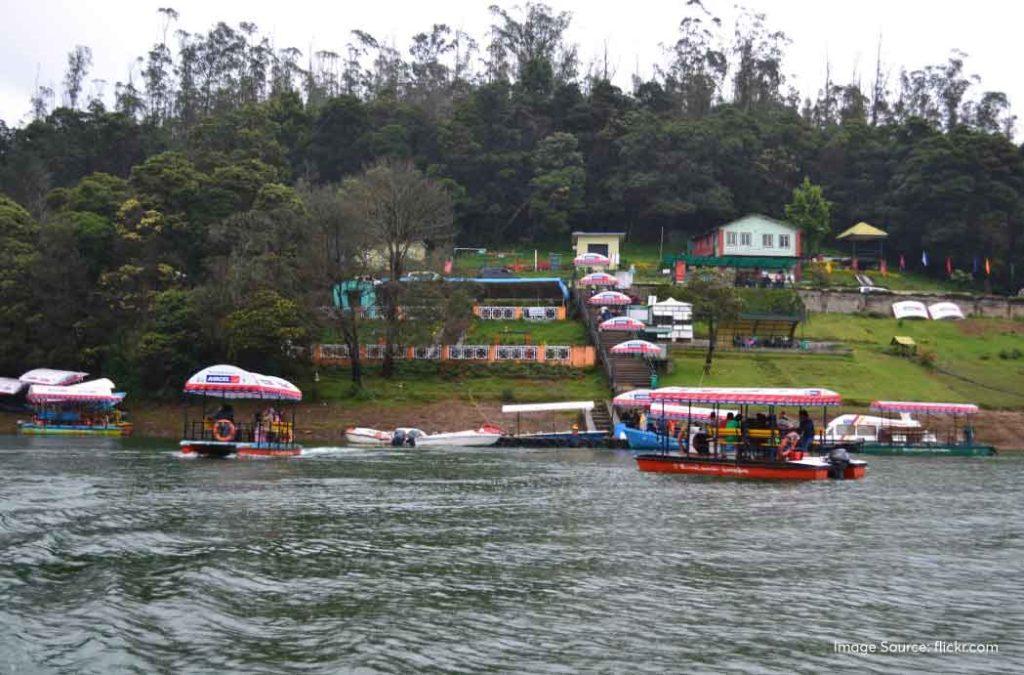 Boating and leisure zone at Ooty Lake