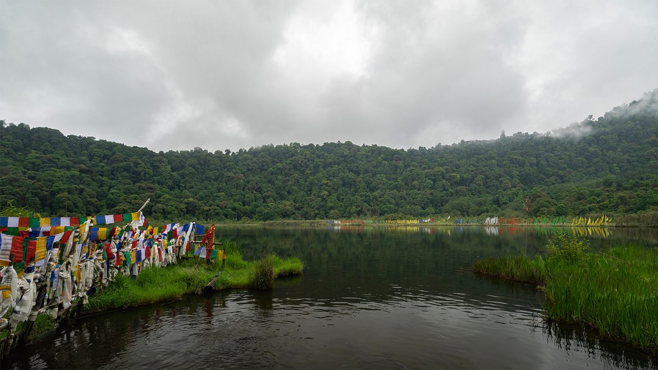 Khecheopalri lake and forest setting near Pelling in Sikkim
