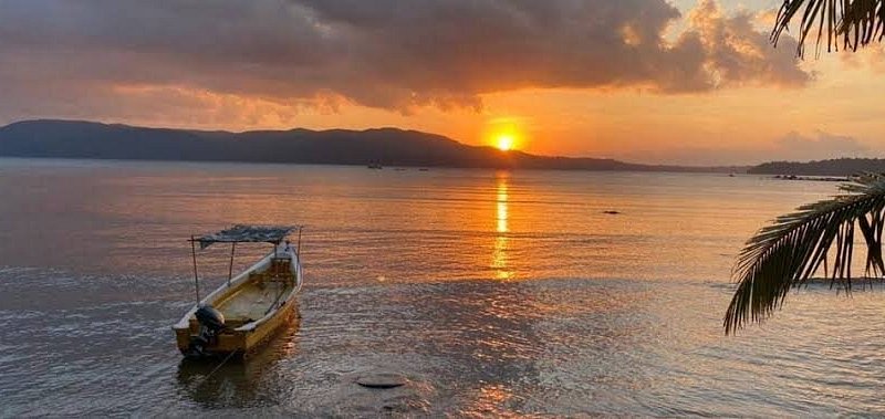 Sunset coastal view at Chidiya Tapu near Port Blair