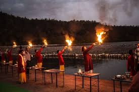Evening Ganga Aarti at Triveni Ghat Rishikesh