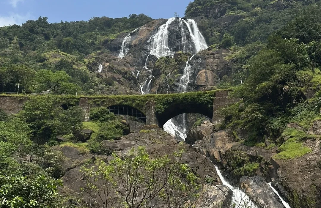 Waterfall route and forest road near Sanguem Goa