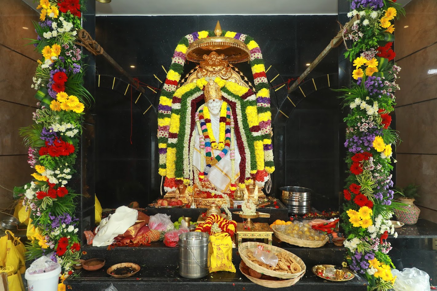 Shirdi Sai Baba temple complex and devotee area